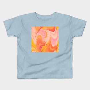 Wavy Abstract Orange Kids T-Shirt